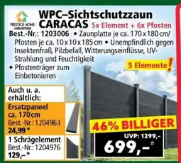 Norma WPC-Sichtschutzzaun CARACAS 5x Element + 6x Pfosten Angebot