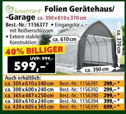 Norma GreenYard Folien Gerätehaus/-Garage ca. 390 x 610 x 370 cm Angebot