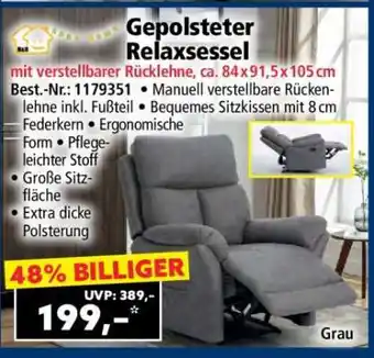 Norma Gepolsteter Relaxsessel Angebot