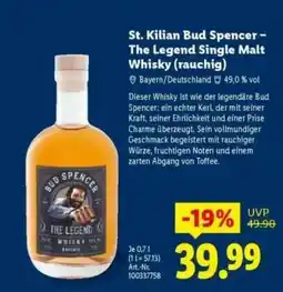 Lidl St. Kilian Bud Spencer – The Legend – Single Malt Whisky (rauchig) Angebot