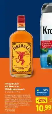 Lidl Fireball Likör mit Zimt- und Whiskygschmack Angebot
