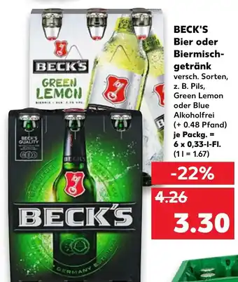 Kaufland Beck's Bier oder Biermischgetränk Angebot