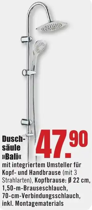 B1 Discount Baumarkt Duschsäule Bali Angebot