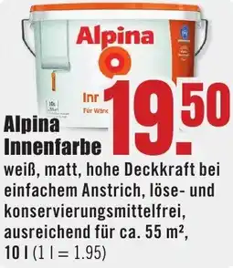 B1 Discount Baumarkt Alpina Innenfarbe Angebot