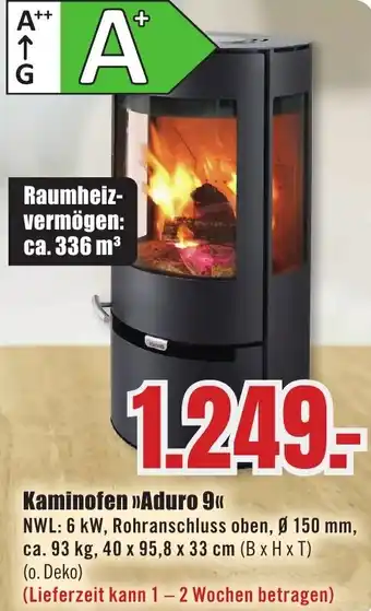 B1 Discount Baumarkt Kaminofen Aduro 9 Angebot
