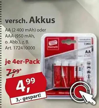 Sonderpreis Baumarkt Versch. Akkus Angebot