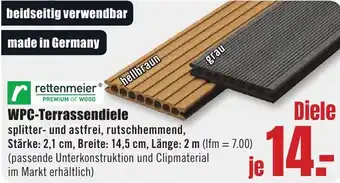 B1 Discount Baumarkt Rettenmeier WPC-Terrassendiele Angebot