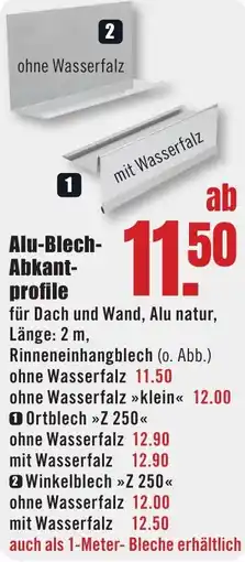 B1 Discount Baumarkt Alu-Blech Abkantprofile Angebot