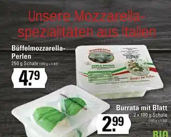 Edeka Büffelmozzarella Perlen, Burrata Mit Blatt Angebot