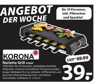 Famila Nord Ost Korona Raclette Grill 45060 Angebot