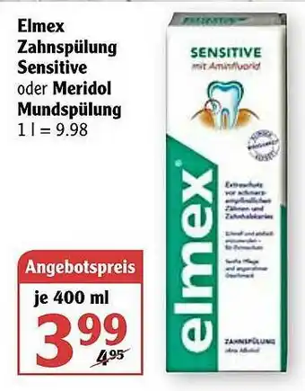 Globus Elmex Zahnspülung Sensitive Oder Meridol Mundspülung Angebot