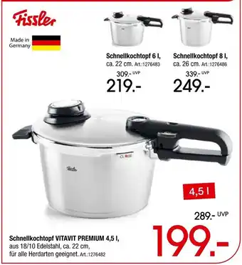 Zurbrüggen Fissler schnellkochtopf Angebot