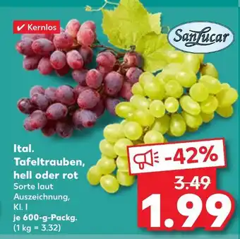 Kaufland Sanlucar ital. tafeltrauben, hell oder rot Angebot