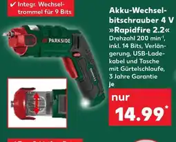 Kaufland Parkside akku-wechselbitschrauber 4 v rapidfire 2.2 Angebot