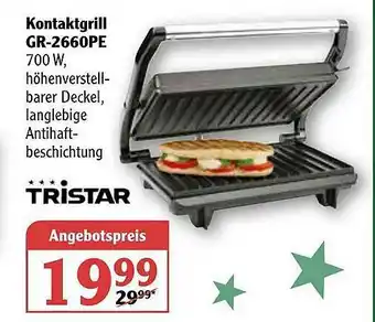 Globus Tristar Kontaktgrill GR-2660PE Angebot