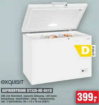 Handelshof Exquisit GEFRIERTRUHE GT320-HE-041D Angebot