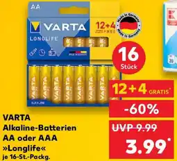 Kaufland VARTA Alkaline-Batterien AA oder AAA Angebot