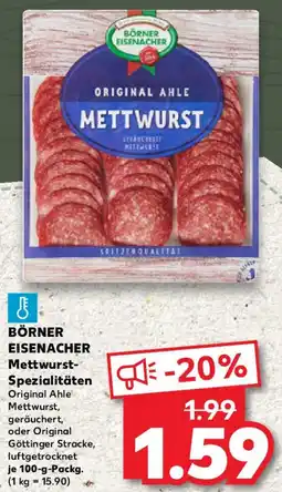 Kaufland BÖRNER EISENACHER Mettwurst Spezialitäten Angebot