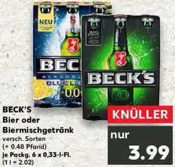 Kaufland BECK'S Bier oder Biermischgetränk Angebot