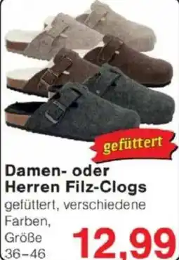 Jawoll Damen- oder Herren Filz-Clogs Angebot