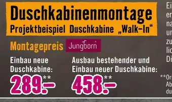 Hornbach Jungborn duschkabinenmontage Angebot