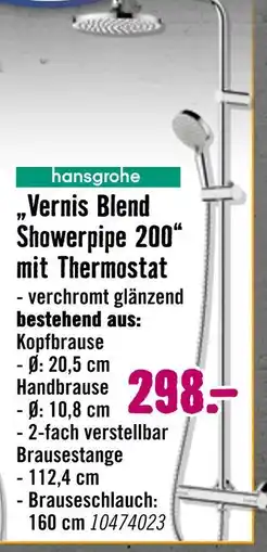 Hornbach Hansgrohe vernis blend showerpipe 200 mit thermostat Angebot