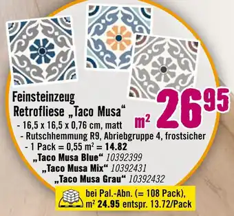 Hornbach Feinsteinzeug retrofliese „taco musa“ Angebot