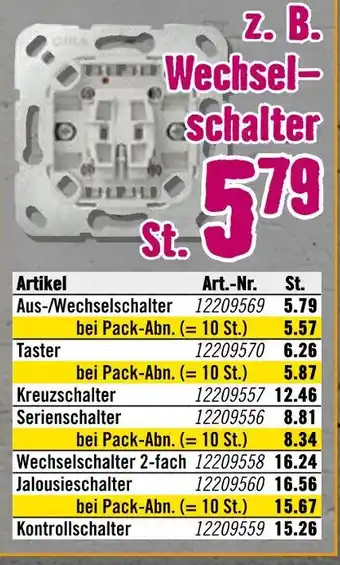 Hornbach Aus-/wechselschalter Angebot