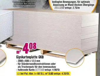 Hornbach Gipskartonplatte gkb Angebot