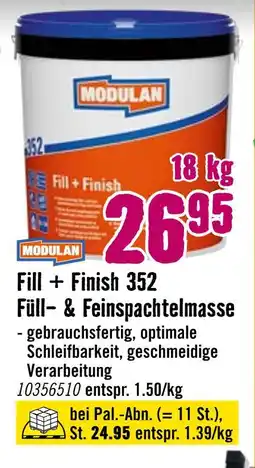 Hornbach Modulan fill + finish 352 füll- & feinspachtelmasse Angebot