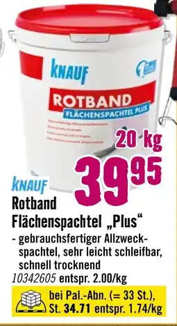 Hornbach Knauf rotband flächenspachtel „plus“ Angebot