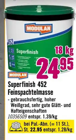 Hornbach Modulan superfinish 452 feinspachtelmasse Angebot
