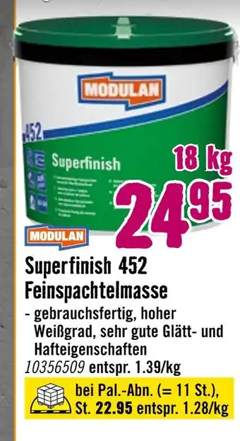 Hornbach Modulan superfinish 452 feinspachtelmasse Angebot