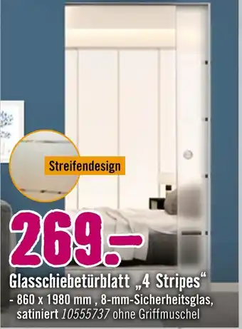 Hornbach Glasschiebetürblatt „4 stripes“ Angebot