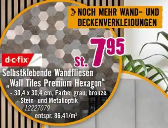 Hornbach D-c-fix selbstklebende wandfliesen wall tiles premium hexagon Angebot
