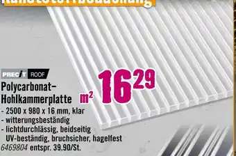 Hornbach Precit roof polycarbonat-hohlkammerplatte Angebot