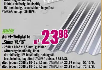 Hornbach Gutta acryl-wellplatte „sinus 76/18“ Angebot