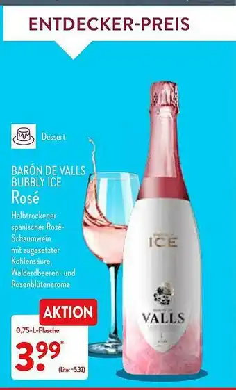 Aldi Nord Barón De Valls Bubbly Ice Rosé Angebot