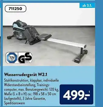 Aldi Süd Wasserrudergerät W2.1 Angebot