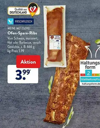 Aldi Süd Meine Metzgerei Ofen-spare-ribs Angebot
