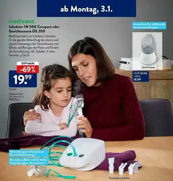 Aldi Süd Medisana Inhalator In500 Compact Oder Gesichtssauna Ds200 Angebot