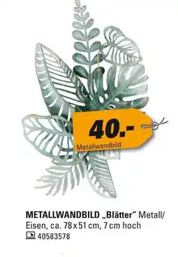 Höffner Metallwandbild blätter Angebot
