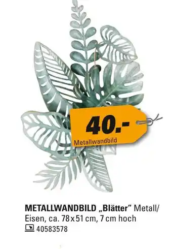 Höffner Metallwandbild blätter Angebot