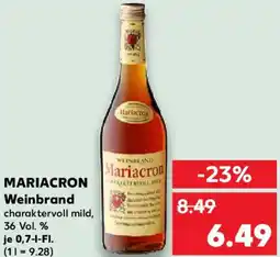 Kaufland MARIACRON Weinbrand Angebot