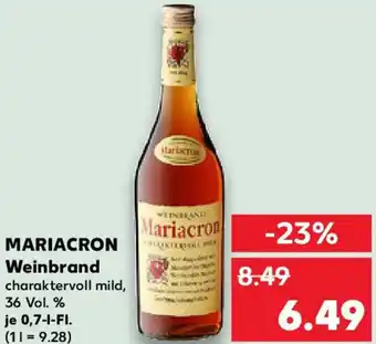 Kaufland MARIACRON Weinbrand Angebot