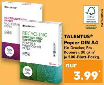 Kaufland TALENTUS Papier DIN A4 Angebot