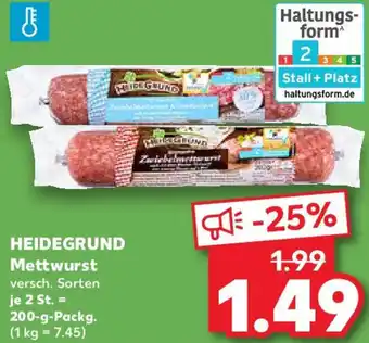 Kaufland HEIDEGRUND Mettwurst Angebot