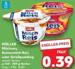 Kaufland MÜLLER Milchreis, Kokosmilch-Reis oder Grießpudding Angebot