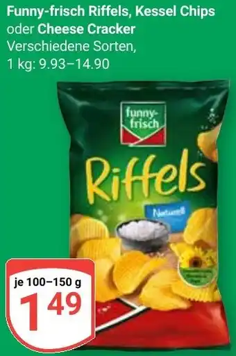 Globus Funny-frisch Riffels, Kessel Chips oder Cheese Cracker Angebot