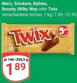 Globus Mars, Snickers, Balisto, Bounty, Milky Way oder Twix Angebot
